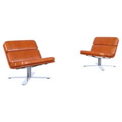 Chaises longues "Solo" en cuir du milieu du siècle, par John Follis pour Fortress
