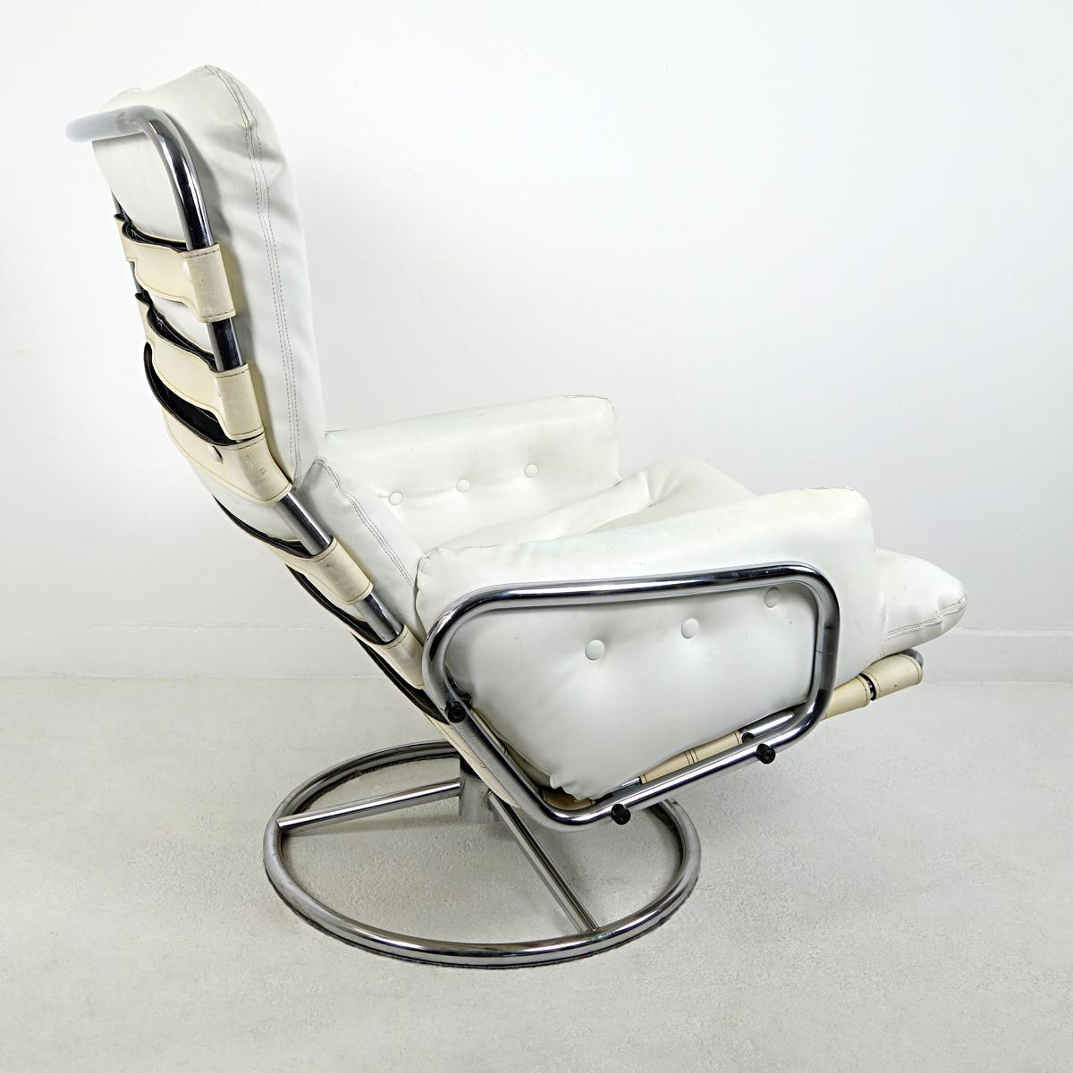 Dutch Mid-Century Modern Leather Swivel Chair Tanabe by Martin Visser for 't Spectrum