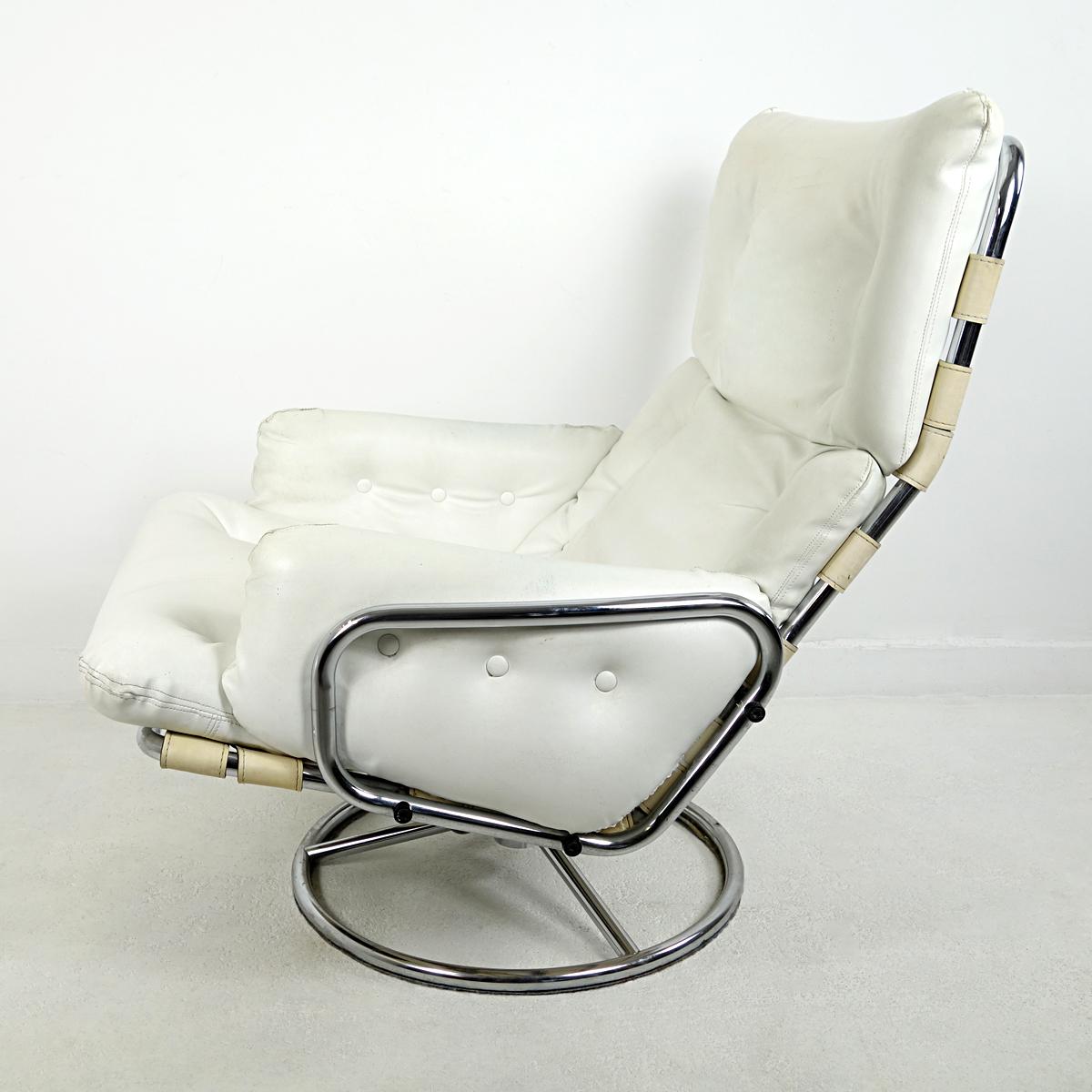 Steel Mid-Century Modern Leather Swivel Chair Tanabe by Martin Visser for 't Spectrum