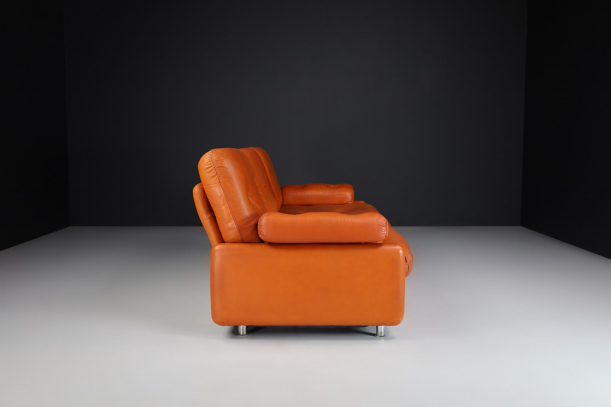 Dreisitzer-Loungesessel aus Leder, Deutschland, 1960er Jahre, Moderne der Mitte des Jahrhunderts im Angebot 7