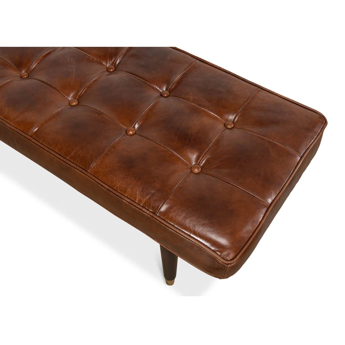 bench with leather top