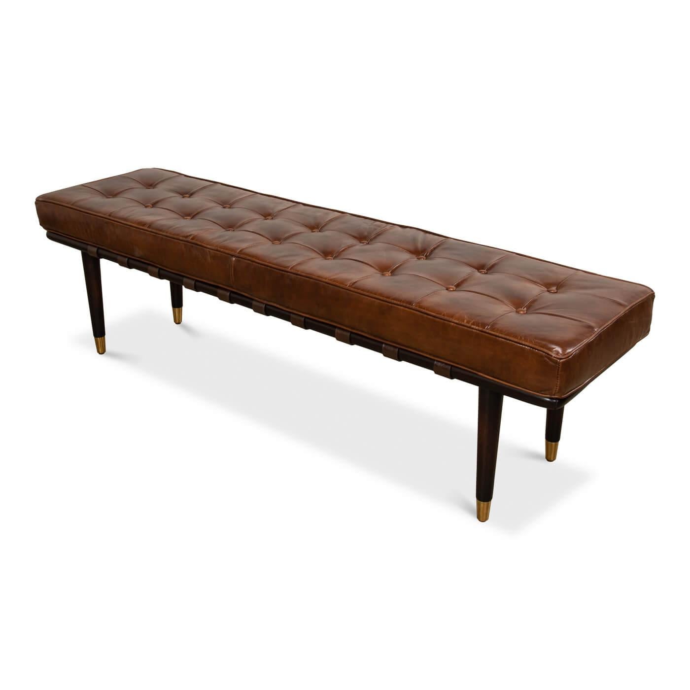 leather topped bench