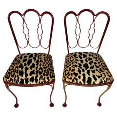 Mid Century Modern Lee Woodard Gilt Iron Metal Side Chair