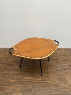 Mid-Century Modern Lemon Shaped Bamboo Coffee Table