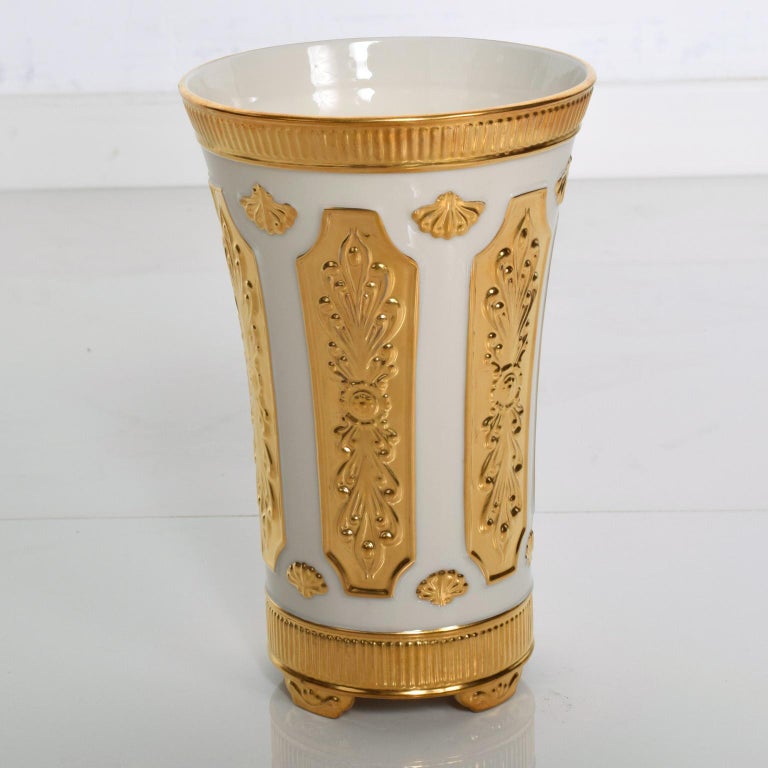 Lenox Designer's Collection Versailles Gold Vase 24k Trim 1960s at 1stDibs