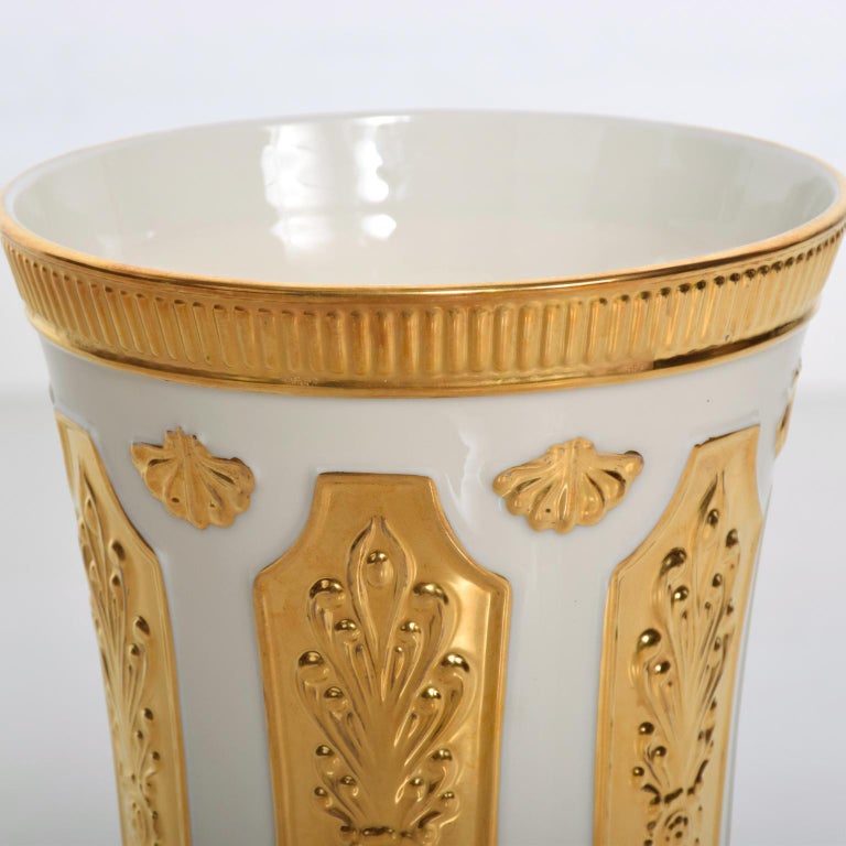 Lenox Designer's Collection Versailles Gold Vase 24k Trim 1960s at 1stDibs