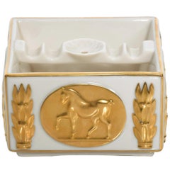 Vintage Mid-Century Modern Lenox Golden Stallion Ashtray Designer's Collection 24k Gold