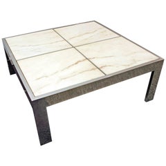 Mid-Century Modern Leon Rosen for Pace Marble Chrome Coffee Table