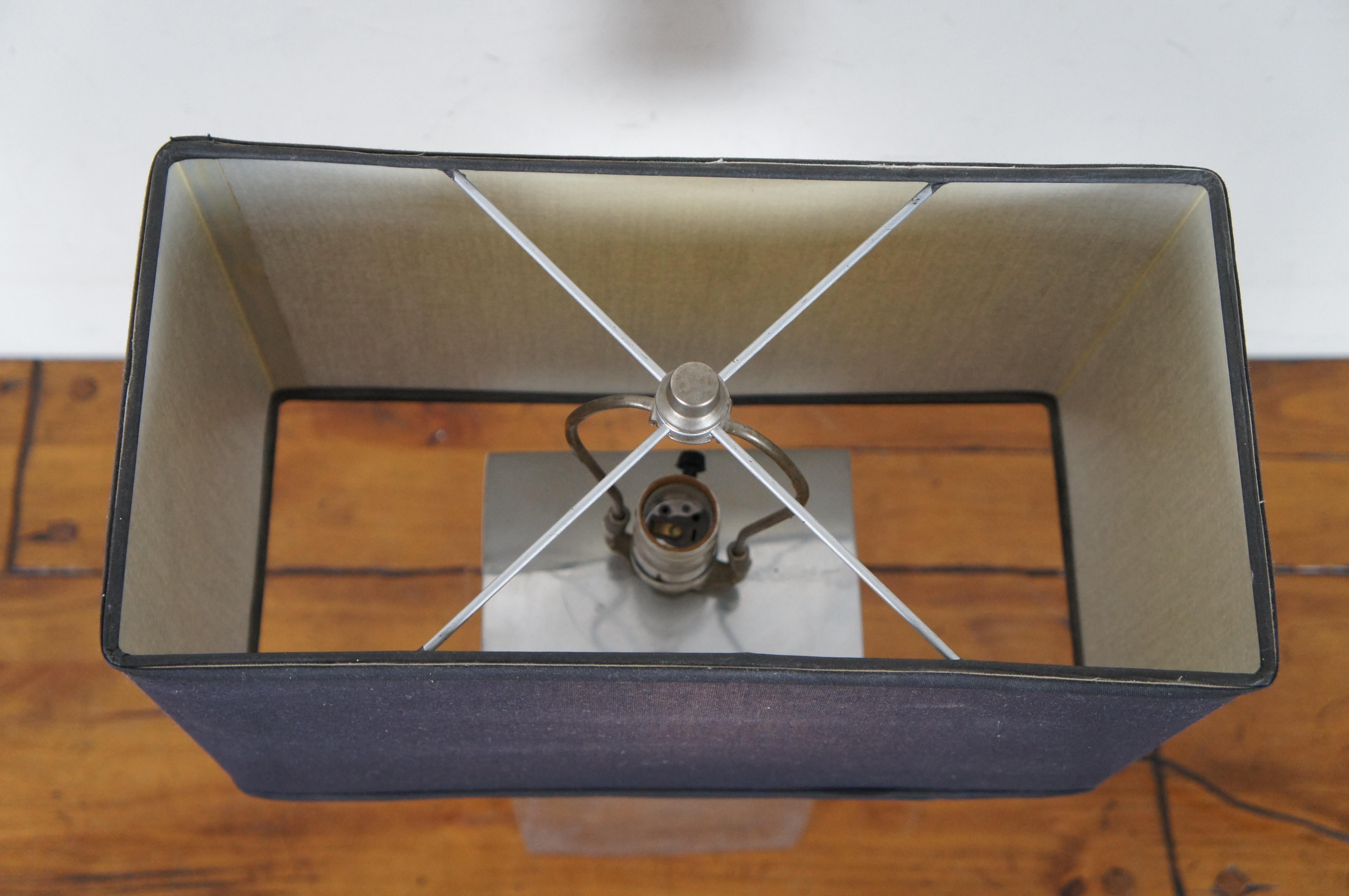Mid-Century Modern Leonard R Foss Aluminum Chrome Rectangular Lamp MCM 8