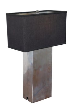 Mid-Century Modern Leonard R Foss Aluminum Chrome Rectangular Lamp MCM