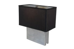 Mid Century Modern Leonard R Foss Aluminum Chrome Rectangular Lamp MCM