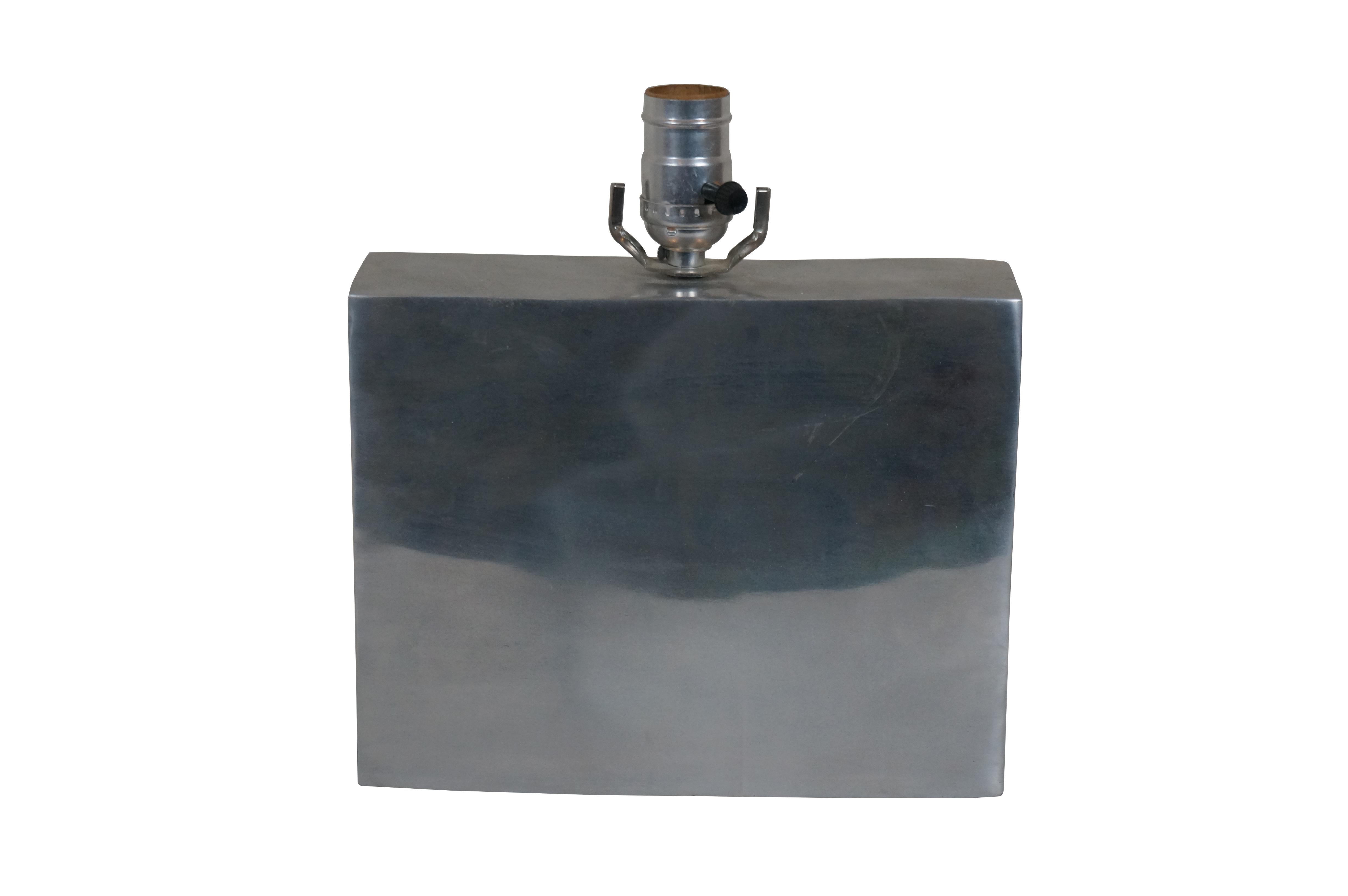 Mid-Century Modern Mid Century Modern Leonard R Foss Aluminum Chrome Rectangular Lamp MCM