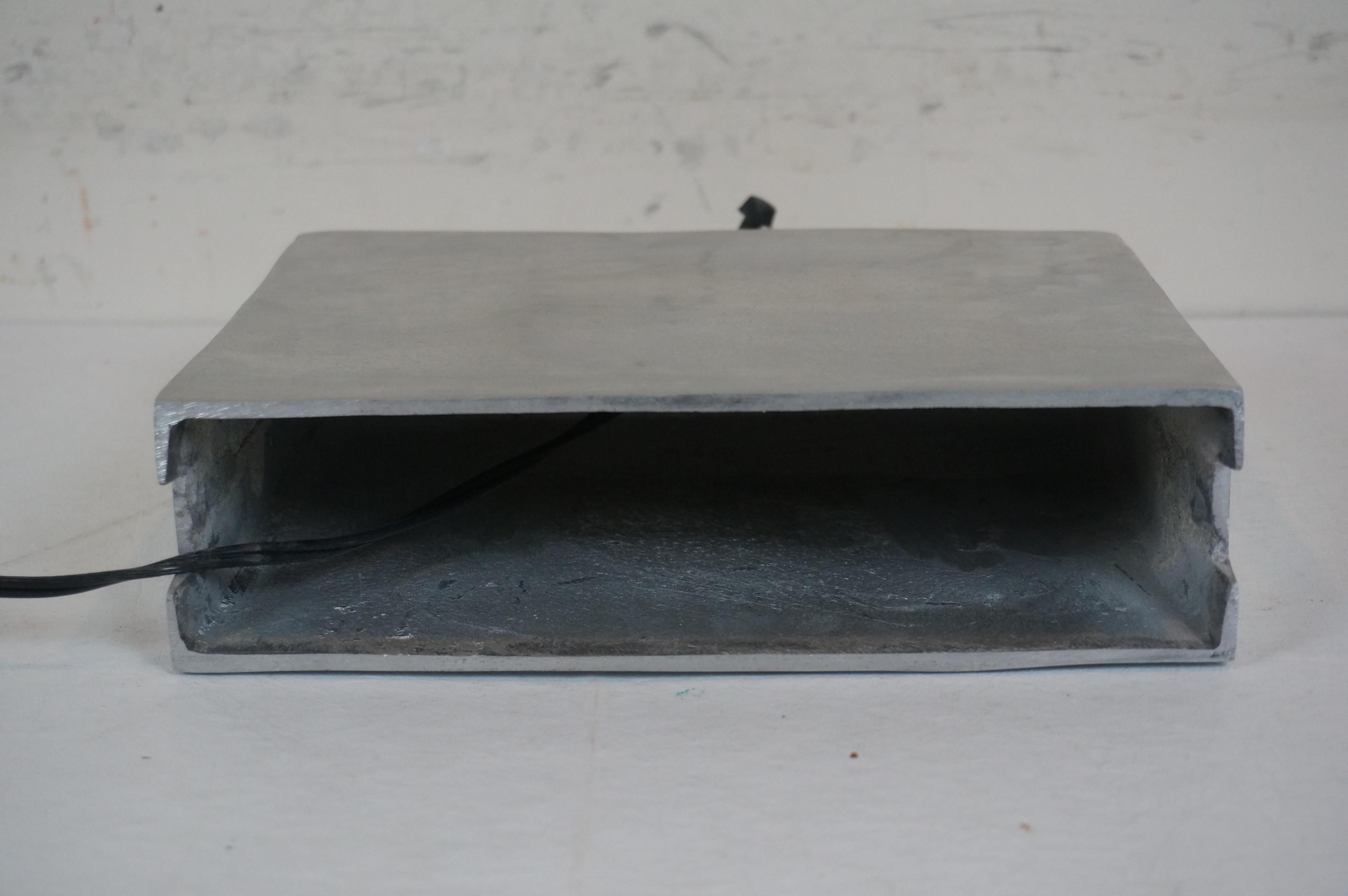 Mid Century Modern Leonard R Foss Aluminum Chrome Rectangular Lamp MCM 1