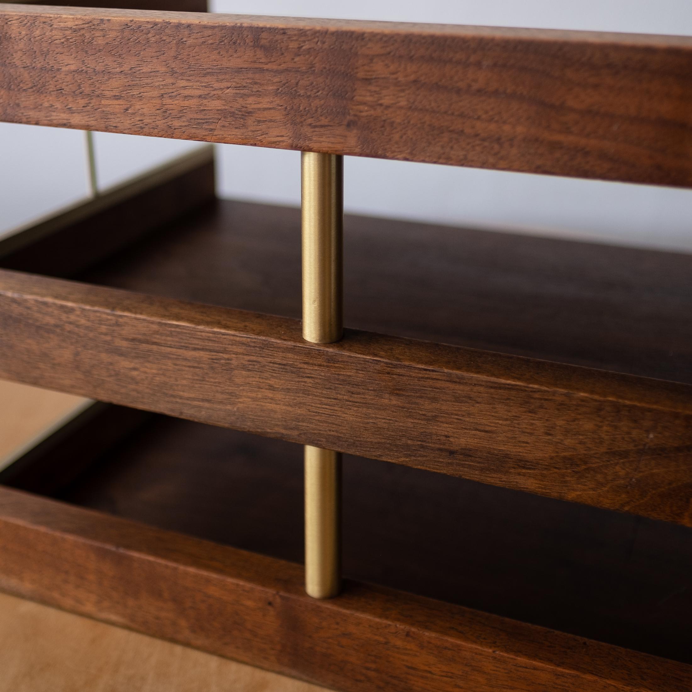 Mid-Century Modern Letter Tray in Walnut and Brass, 1960s 4