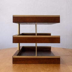 Mid-Century Modern Letter Tray in Walnut and Brass, 1960s
