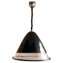 Mid Century Modern Leucos Murano Glass Pendant Light Deep Purple Italy 1970s