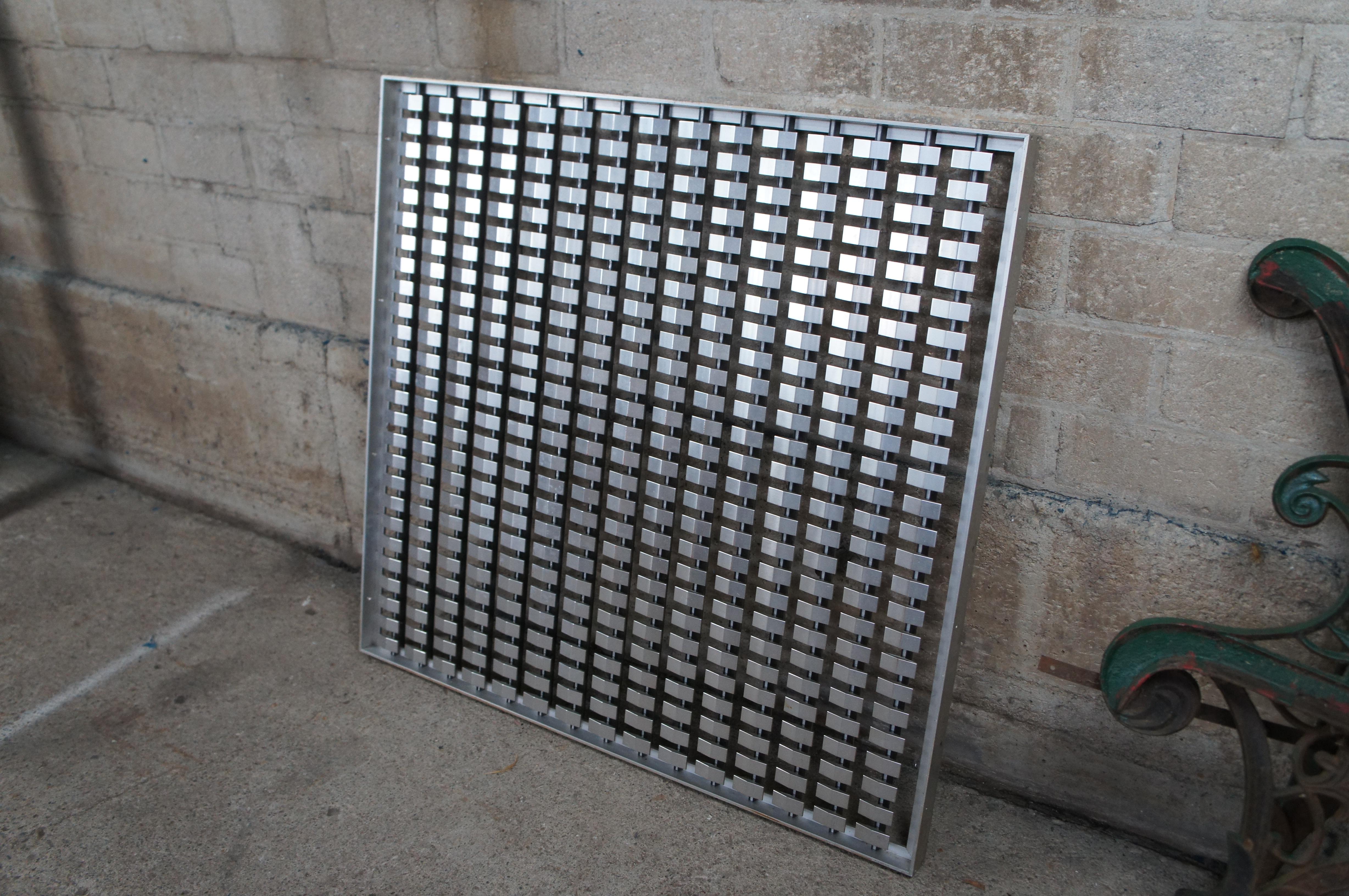 Mid Century Modern Lexington Public Library Geometric Steel Art Wall Panel 36