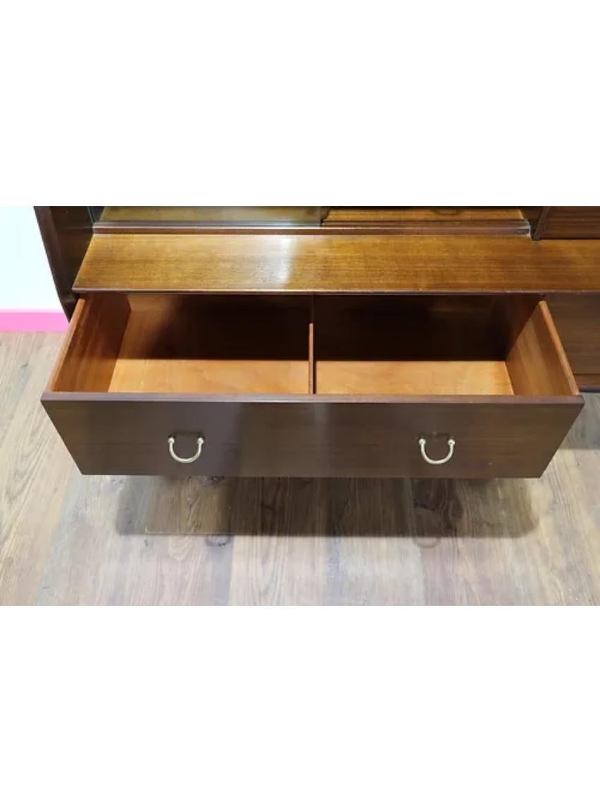 British Mid Century Modern Librenza Credenza Buffet Sideboard Display Cabinet by G Plan For Sale