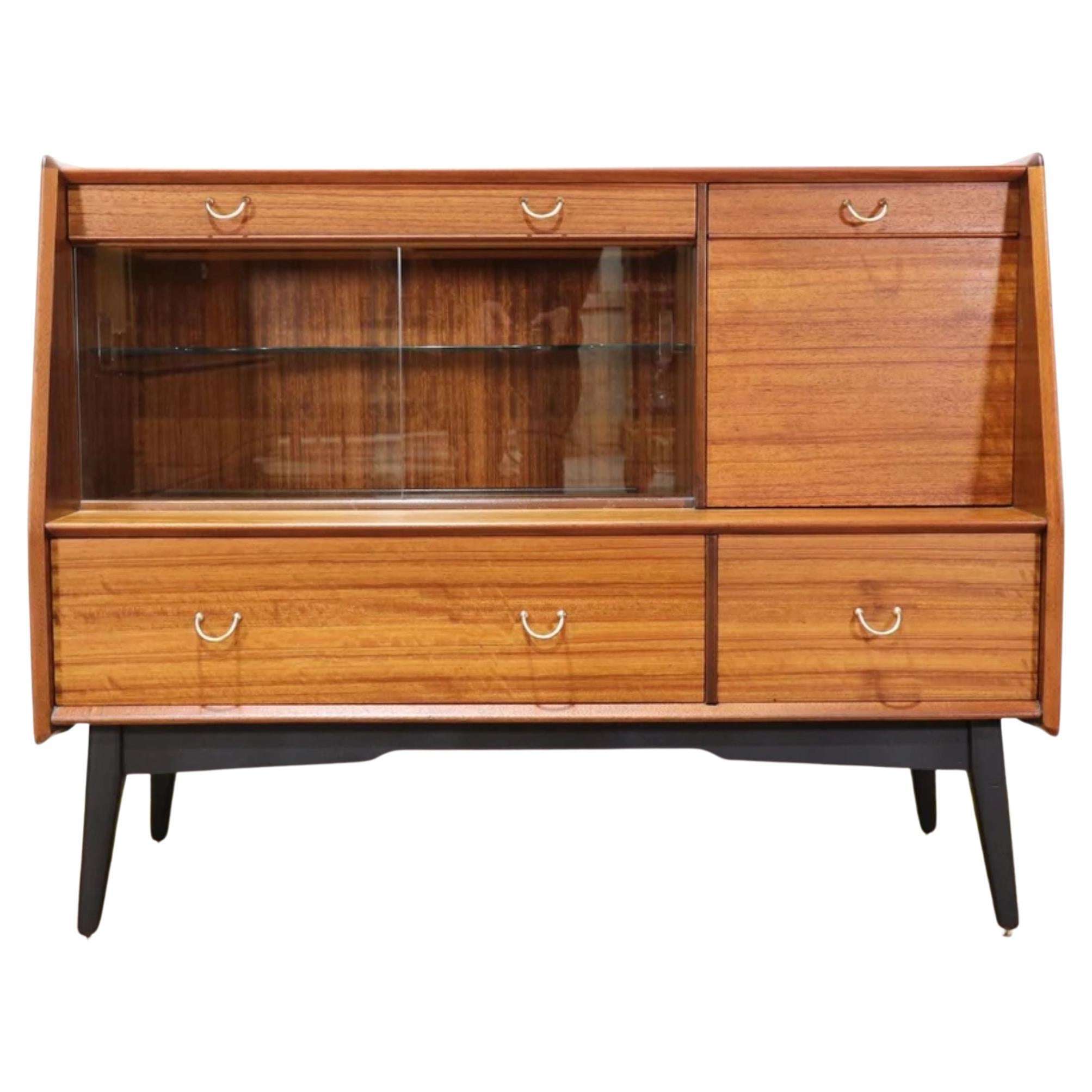 Mid Century Modern Librenza Credenza Sideboard Display Cabinet by G Plan Danish