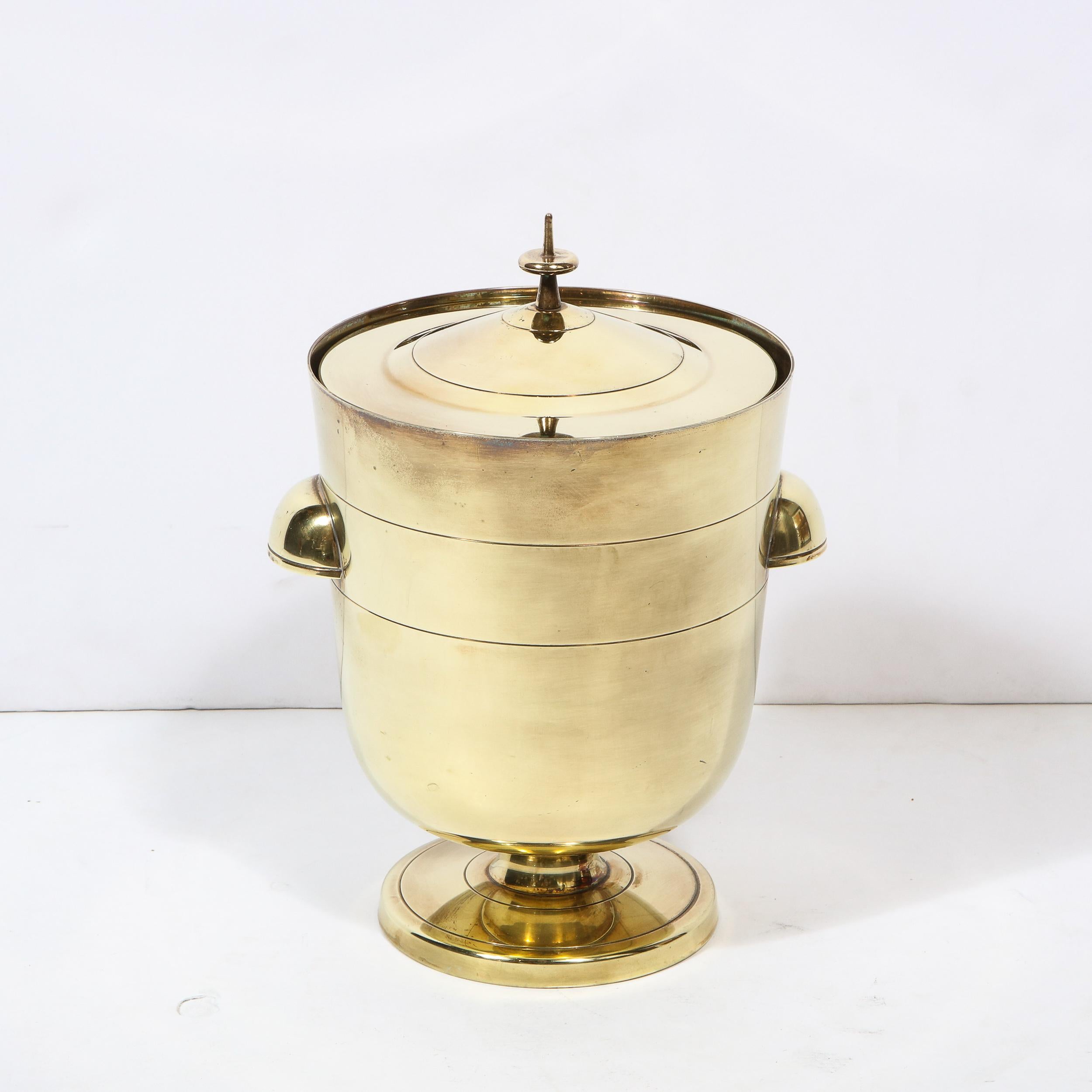 Mid-Century Modern Lidded Ice Bucket by Tommi Parzinger for Dorlyn Silversmiths For Sale 3