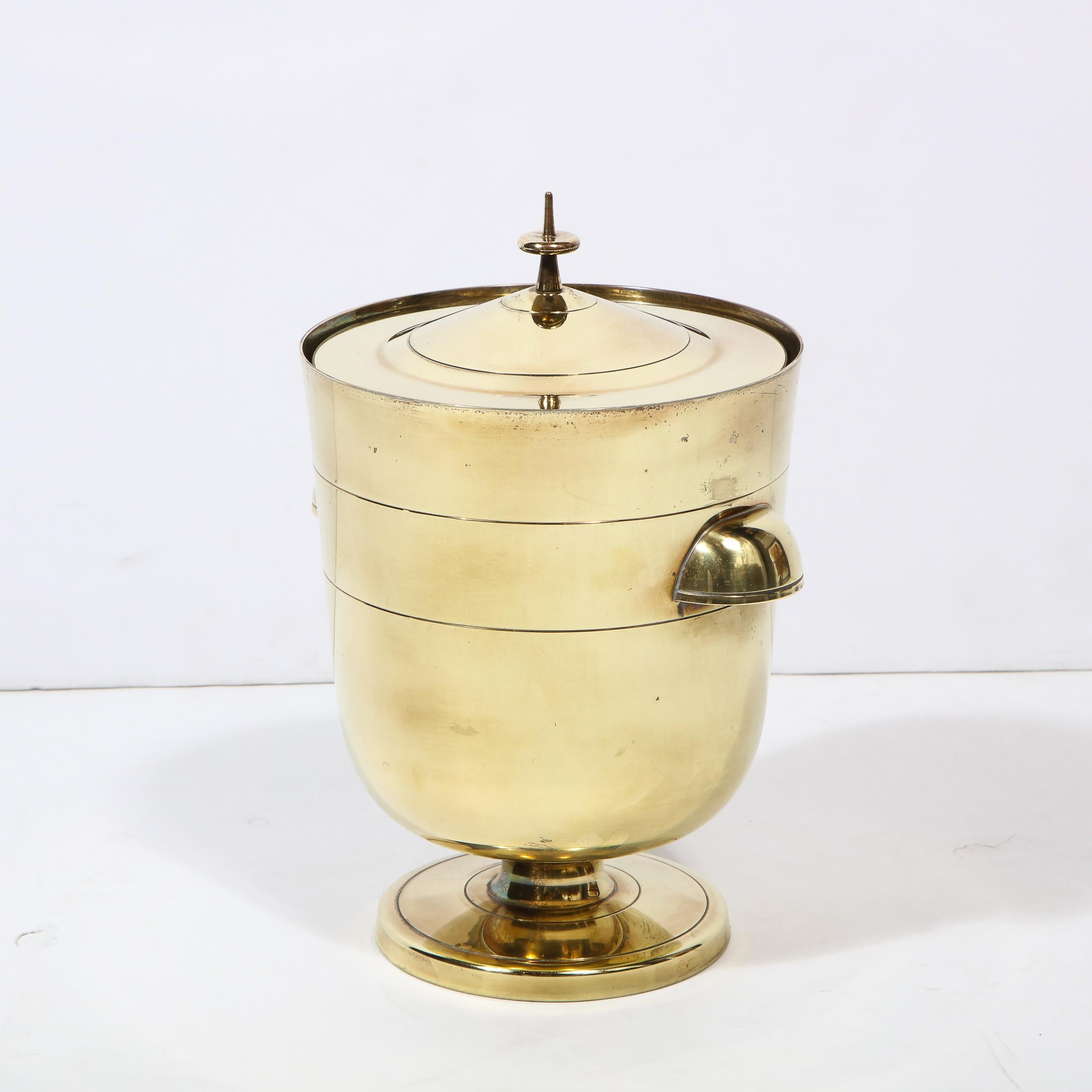 American Mid-Century Modern Lidded Ice Bucket by Tommi Parzinger for Dorlyn Silversmiths For Sale