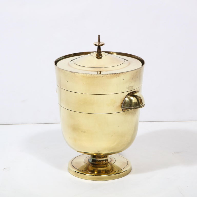 Mid-Century Modern Lidded Ice Bucket by Tommi Parzinger for Dorlyn Silversmiths In Good Condition For Sale In New York, NY