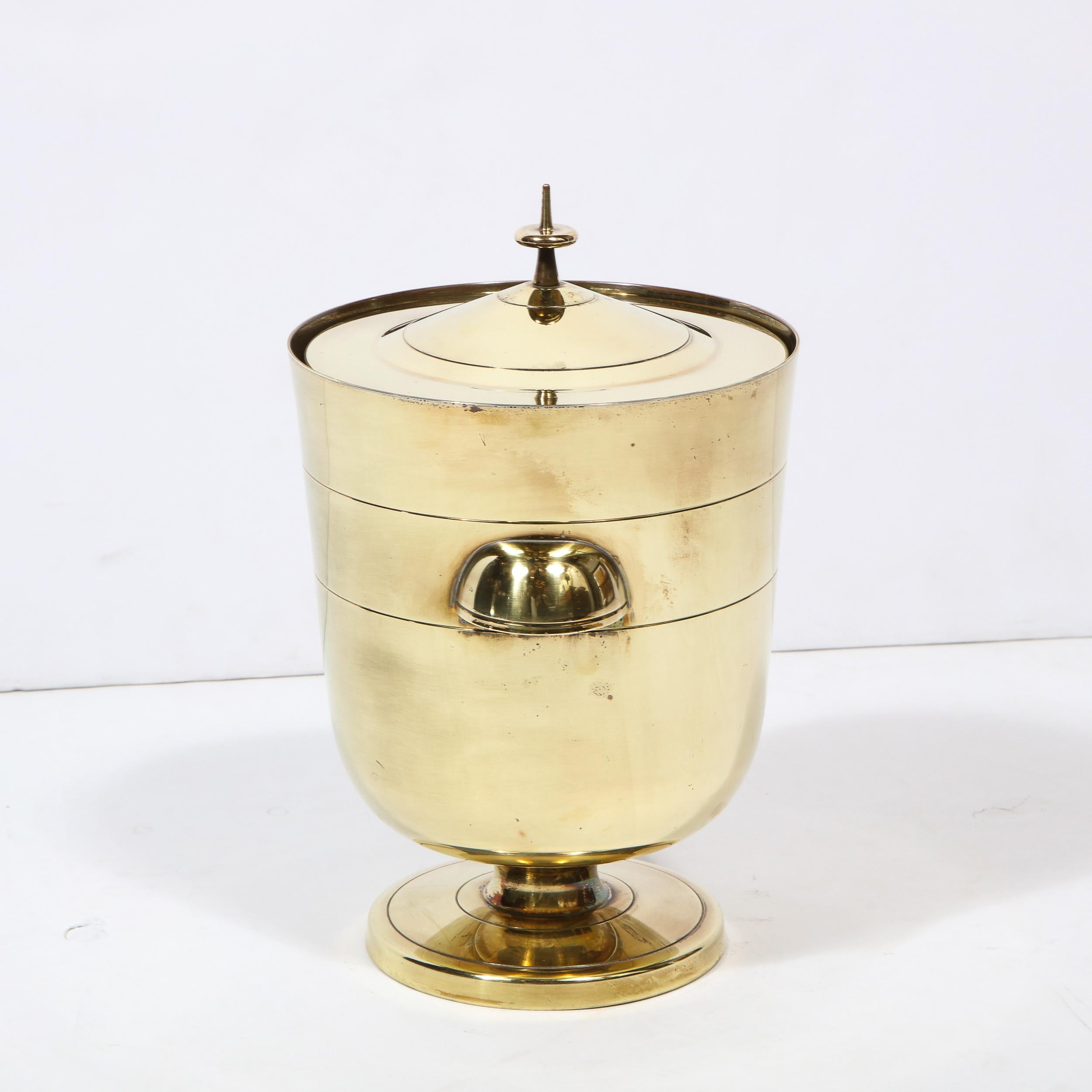 Mid-Century Modern Lidded Ice Bucket by Tommi Parzinger for Dorlyn Silversmiths In Good Condition For Sale In New York, NY