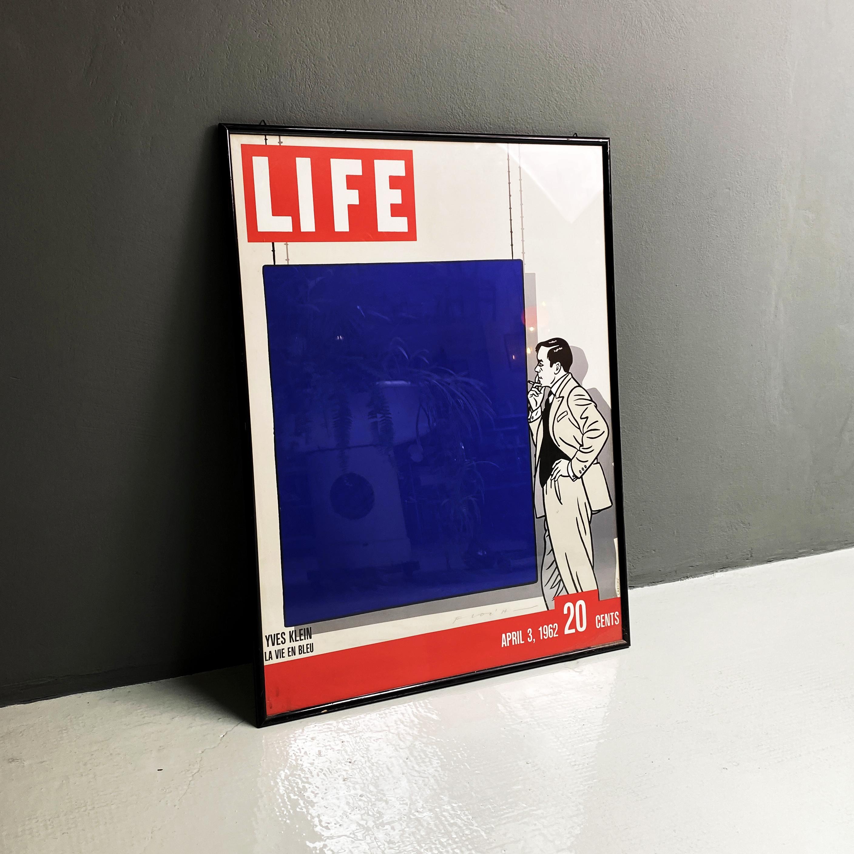 Life magazine poster, 1962
Framed poster of the 1962 cover of Life magazine dedicated to Yves Klein.

Good conditions

Measurements in cm 68x2x92h.