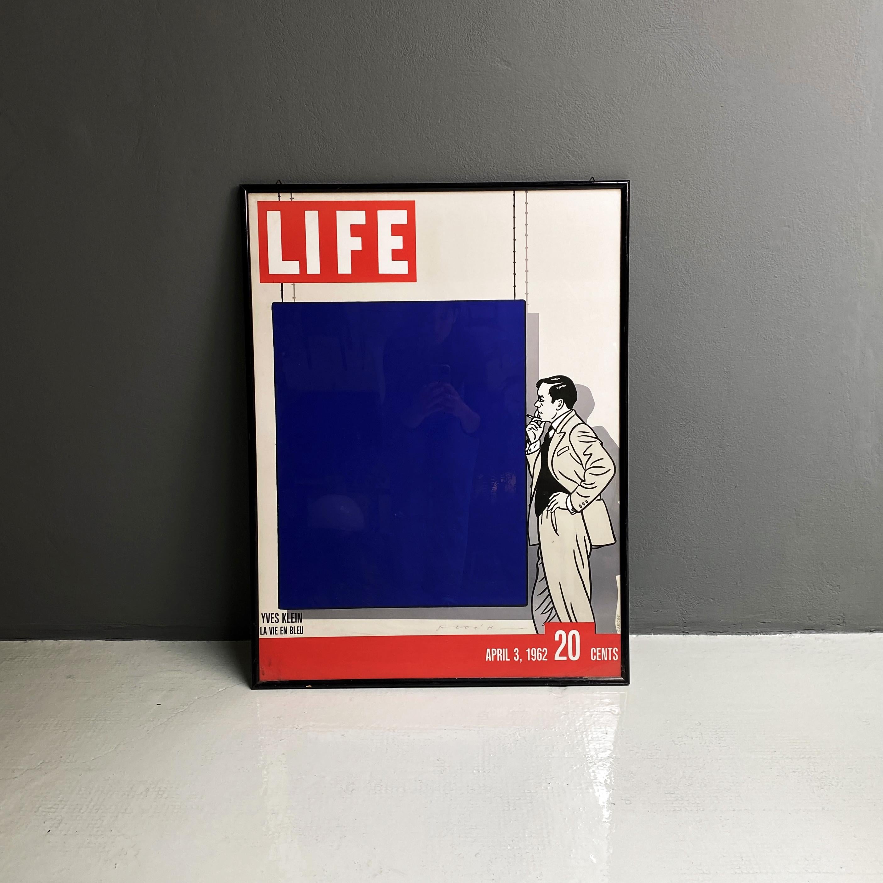 Italian Mid-Century Modern Life Magazine Poster with Wood Frame, 1962