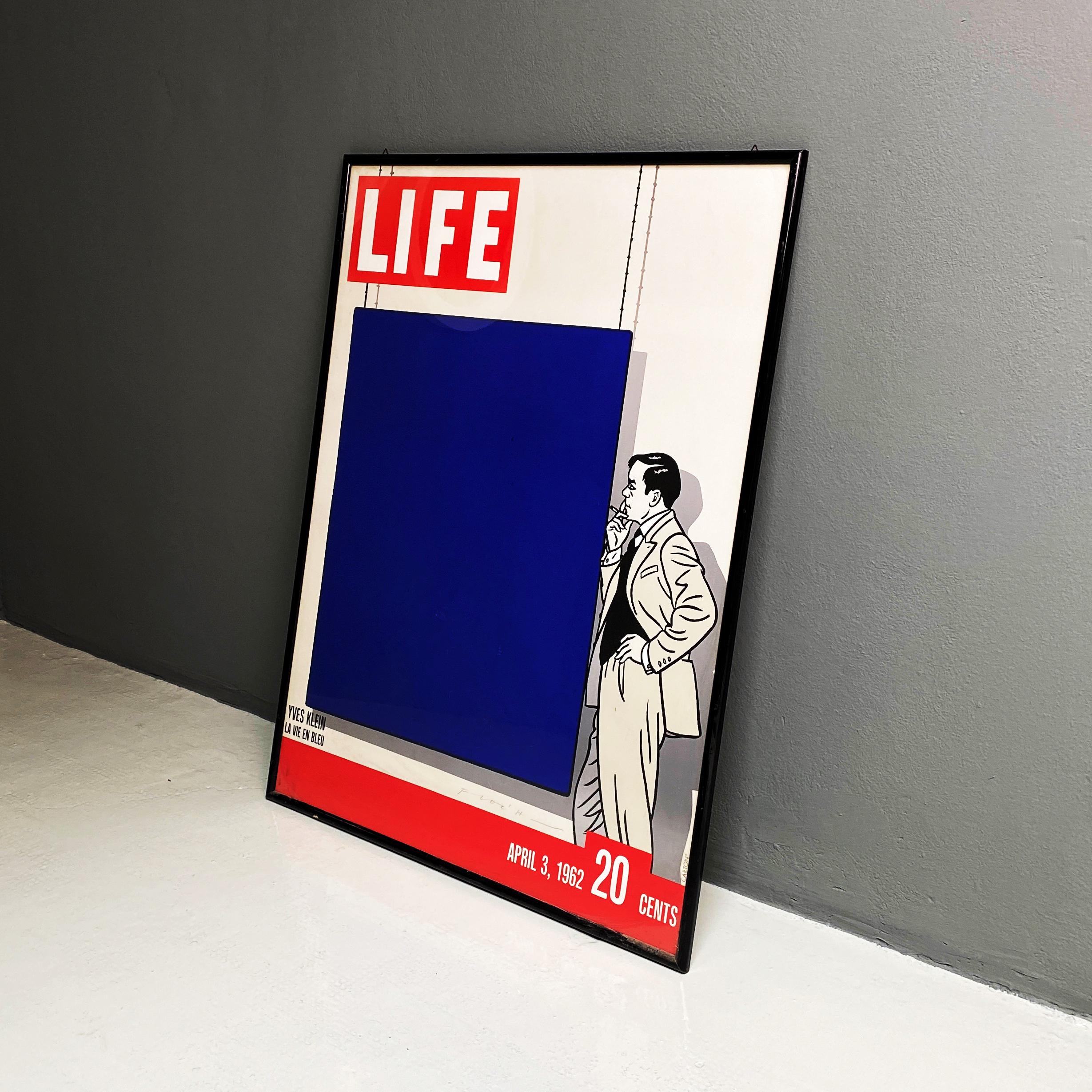 Mid-Century Modern Life Magazine Poster with Wood Frame, 1962 In Good Condition In MIlano, IT