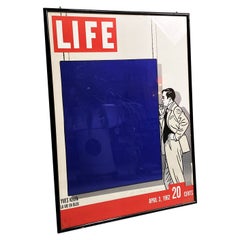 Affiche de magazine moderne de la dernière époque médiévale avec cadre en bois, 1962