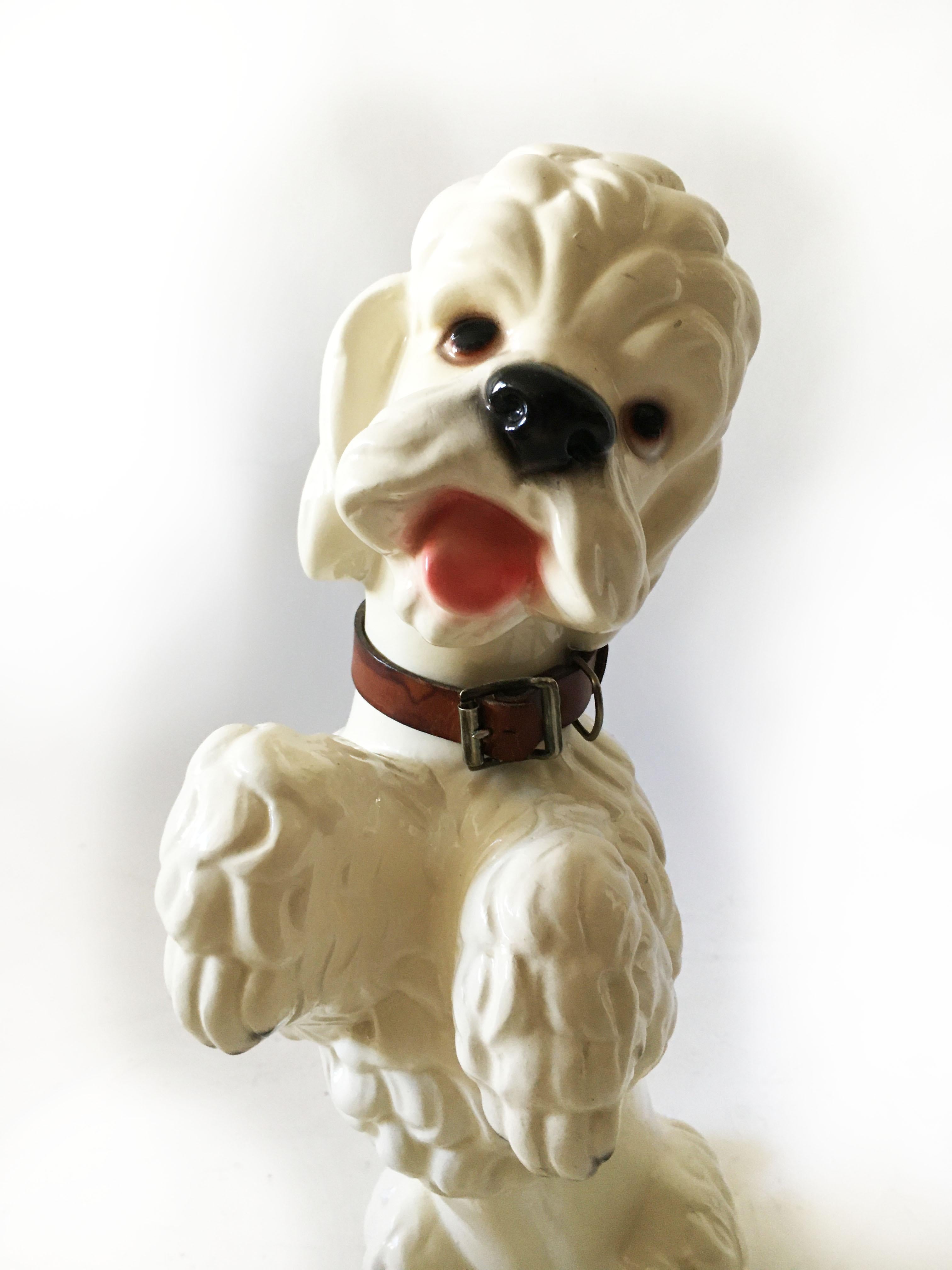 Ceramic Mid-Century Modern Life-Size 'Poodle' Sculpture, Austria, 1950s For Sale