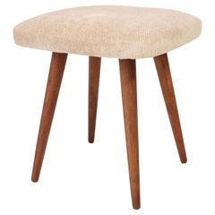 Mid-Century Modern Light Beige Stool, 1960s