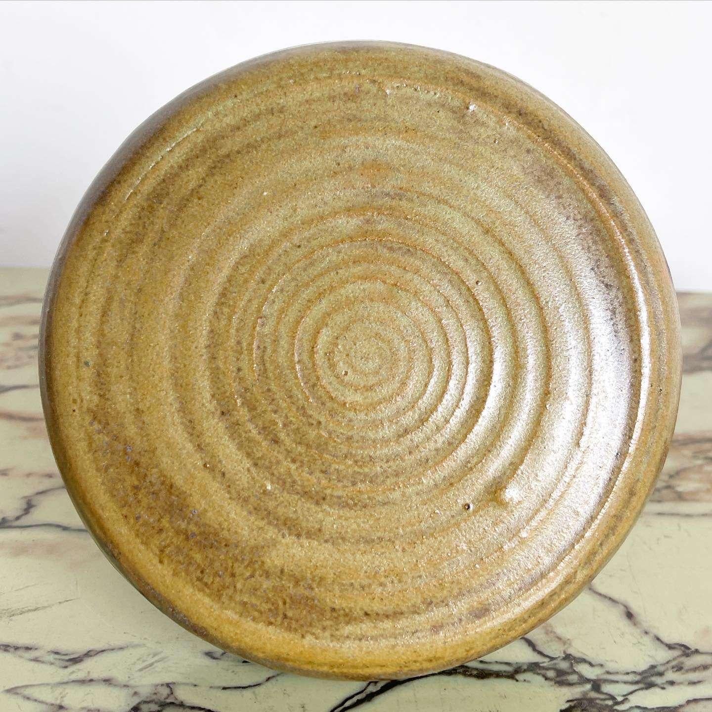 Mid-Century Modern Mid Century Modern Light Brown Pottery Vase For Sale