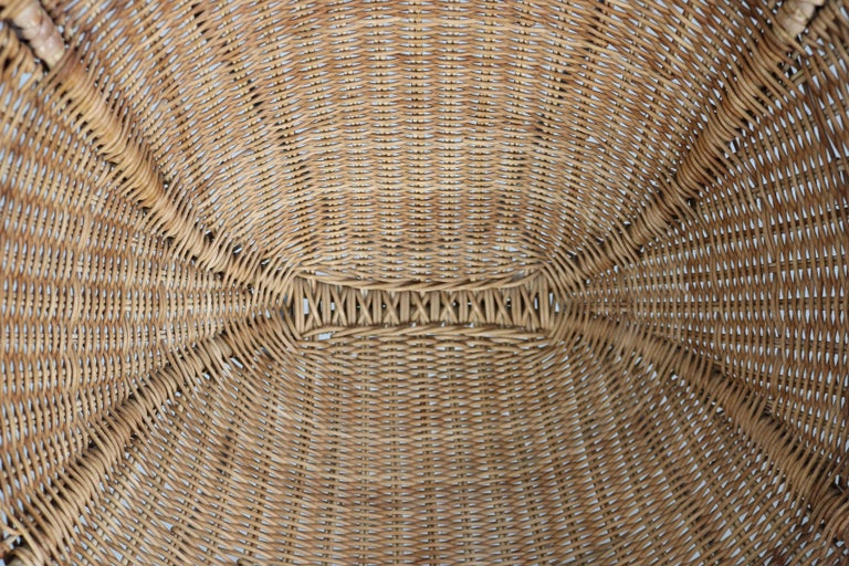 MidCentury Modern Light Brown Rattan Basket Chairs For Sale at 1stDibs