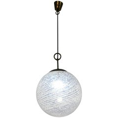 Mid-Century Modern Light by Venini in striped and marbled Murano Glass, 1970s