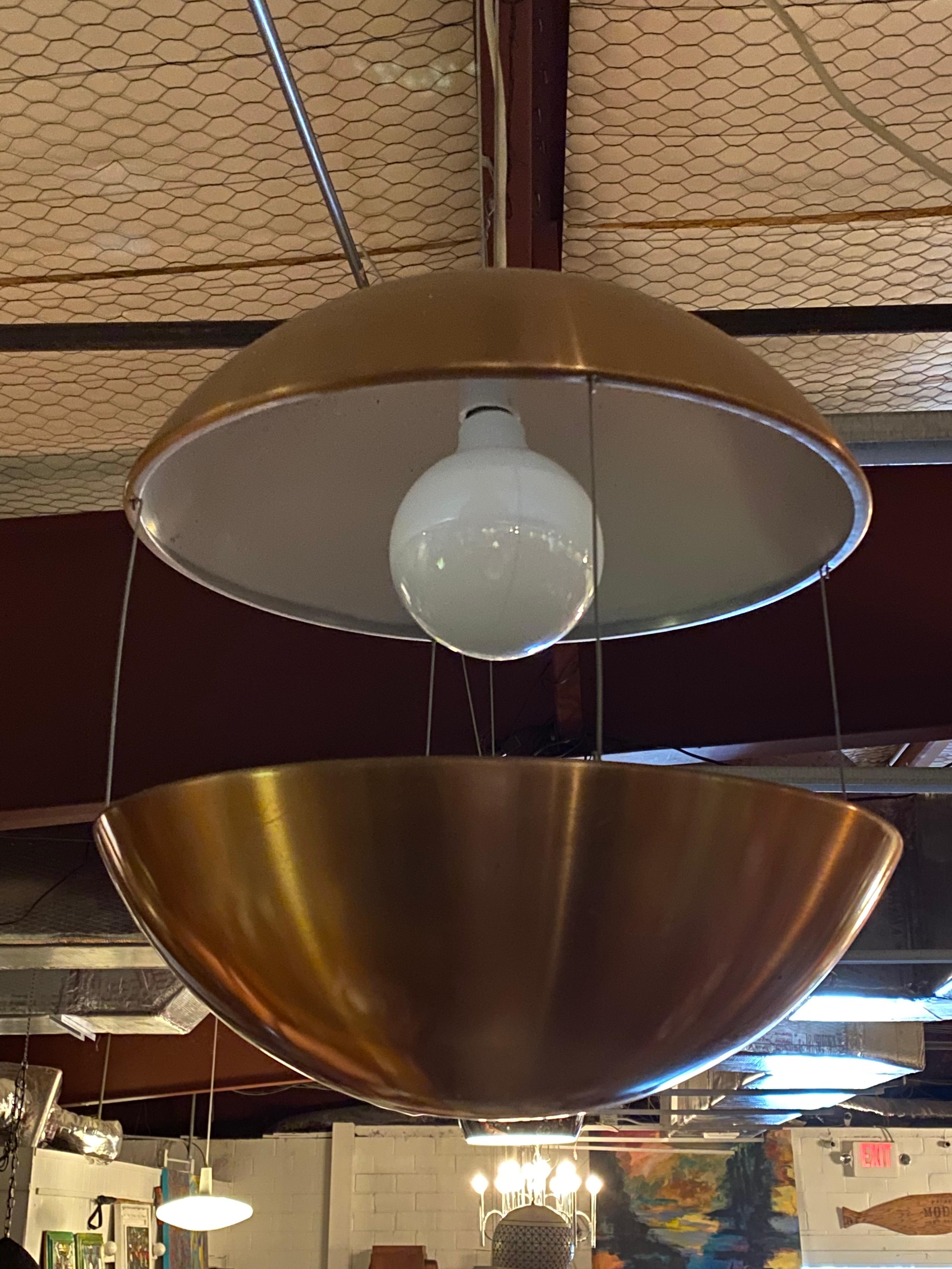 Mid-Century Modern Lighted Planter Pendant by Lyskaer, 1970s, Denmark In Good Condition In San Antonio, TX