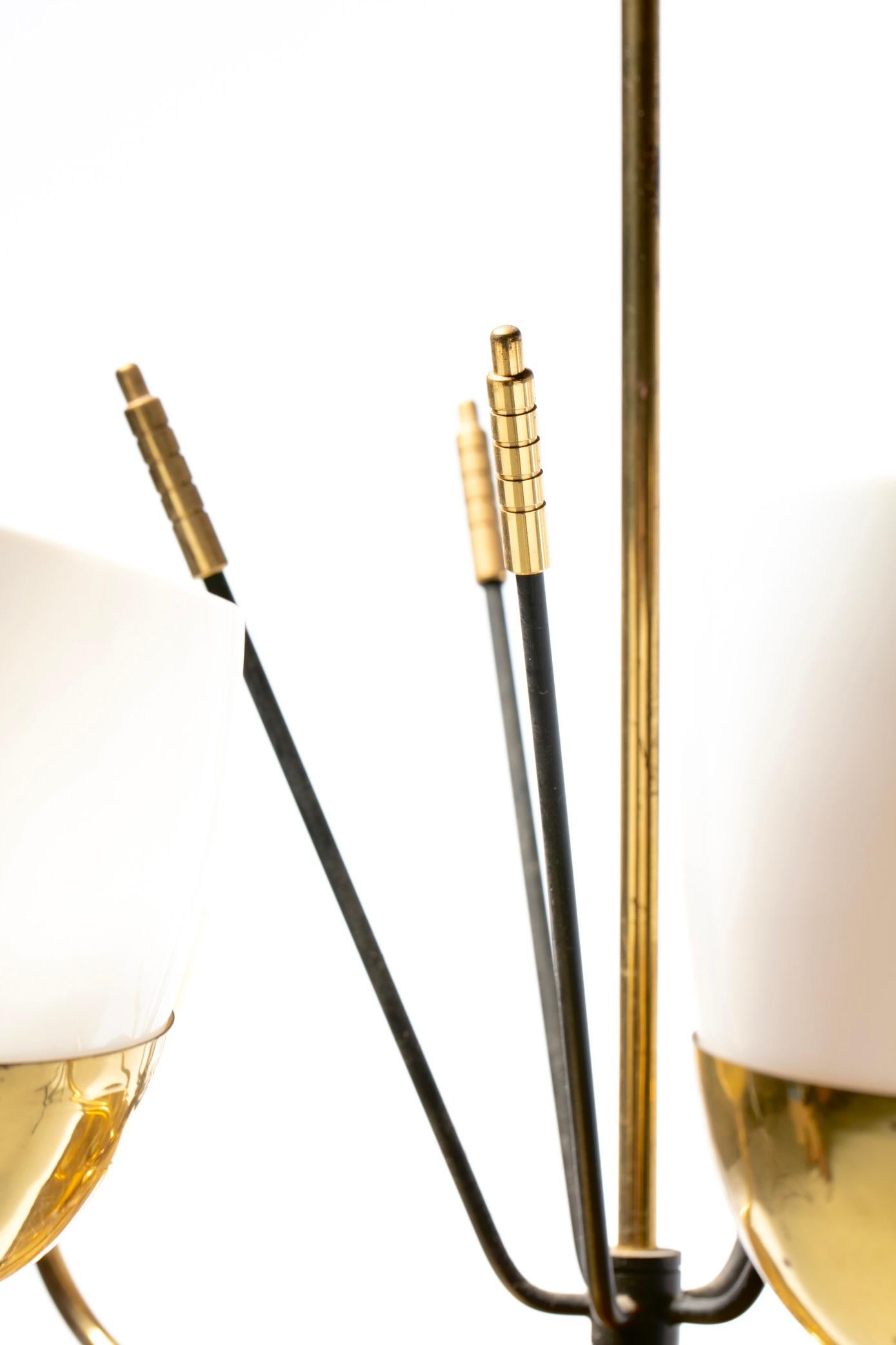 Lightolier moderne du milieu du siècle Chandelier dans le style de Paavo Tynell c. 1950s en vente 2