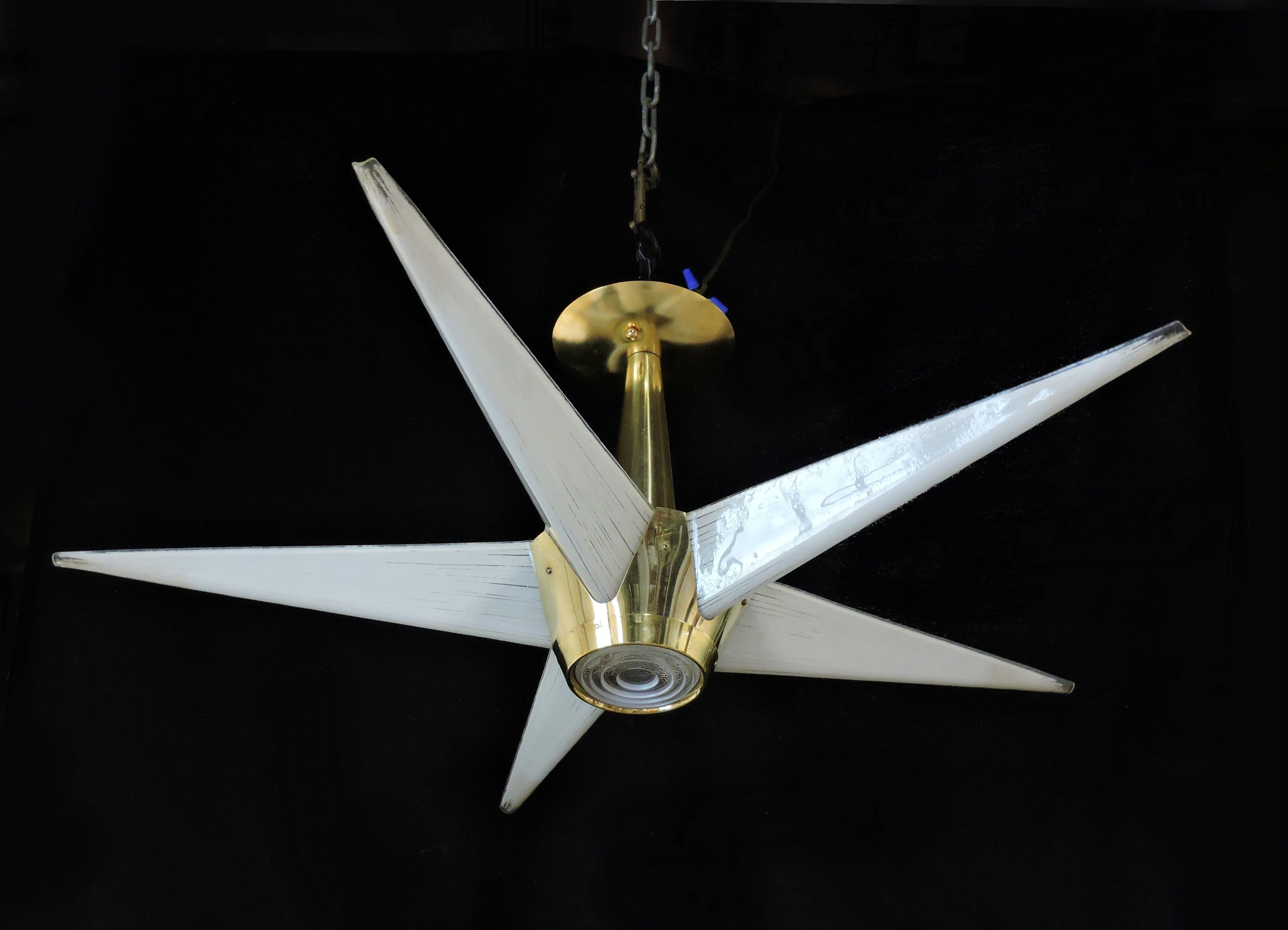 Mid Century Modern Lightolier Claremont Starburst Star Chandelier Light For Sale 3