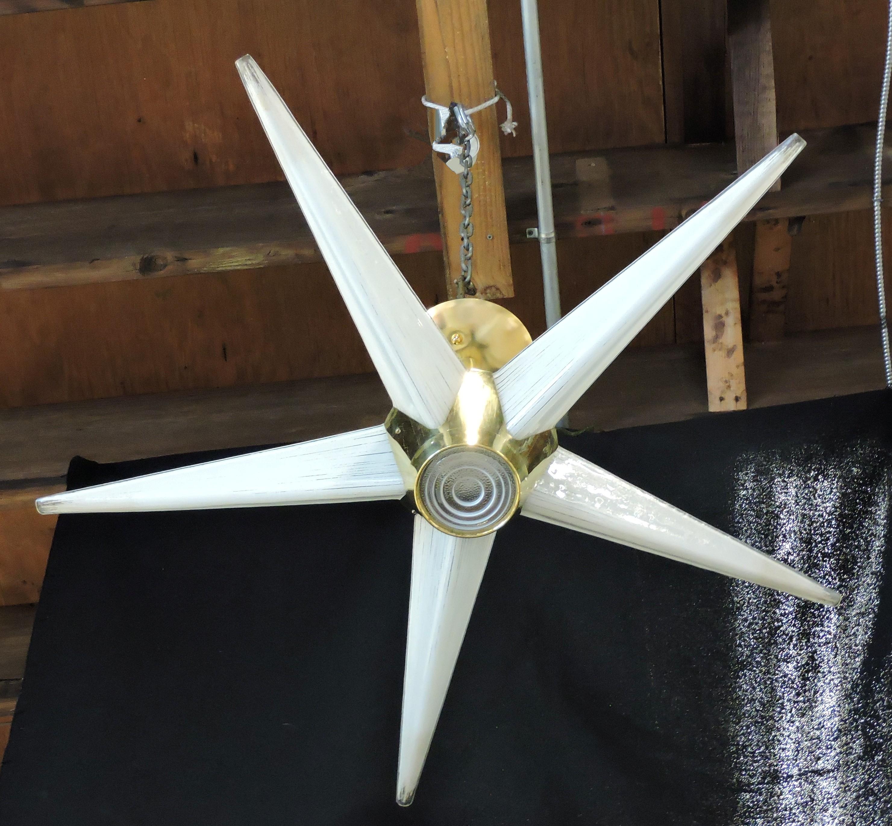 Mid-Century Modern Mid Century Modern Lightolier Claremont Starburst Star Chandelier Light For Sale