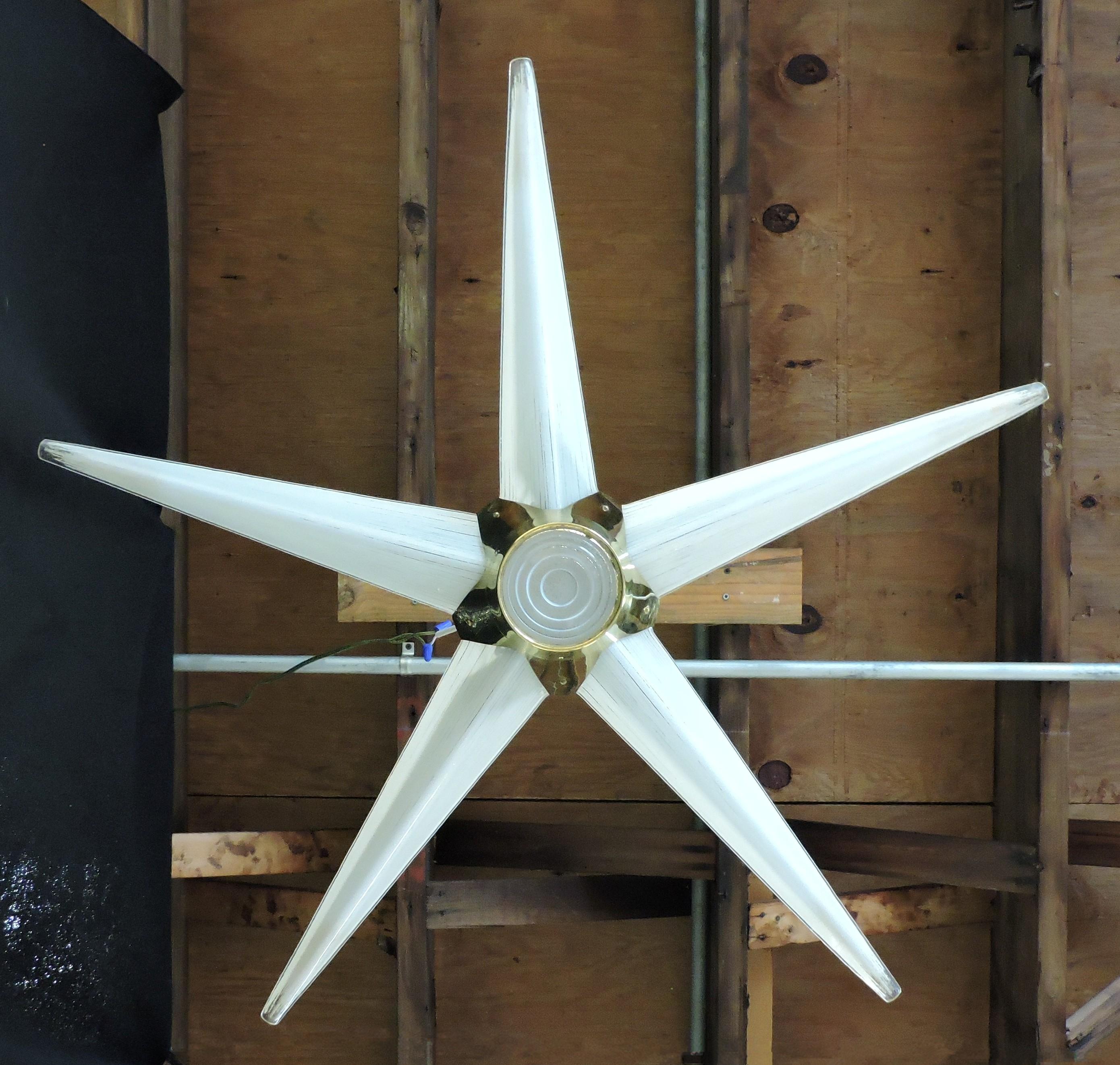 American Mid Century Modern Lightolier Claremont Starburst Star Chandelier Light For Sale
