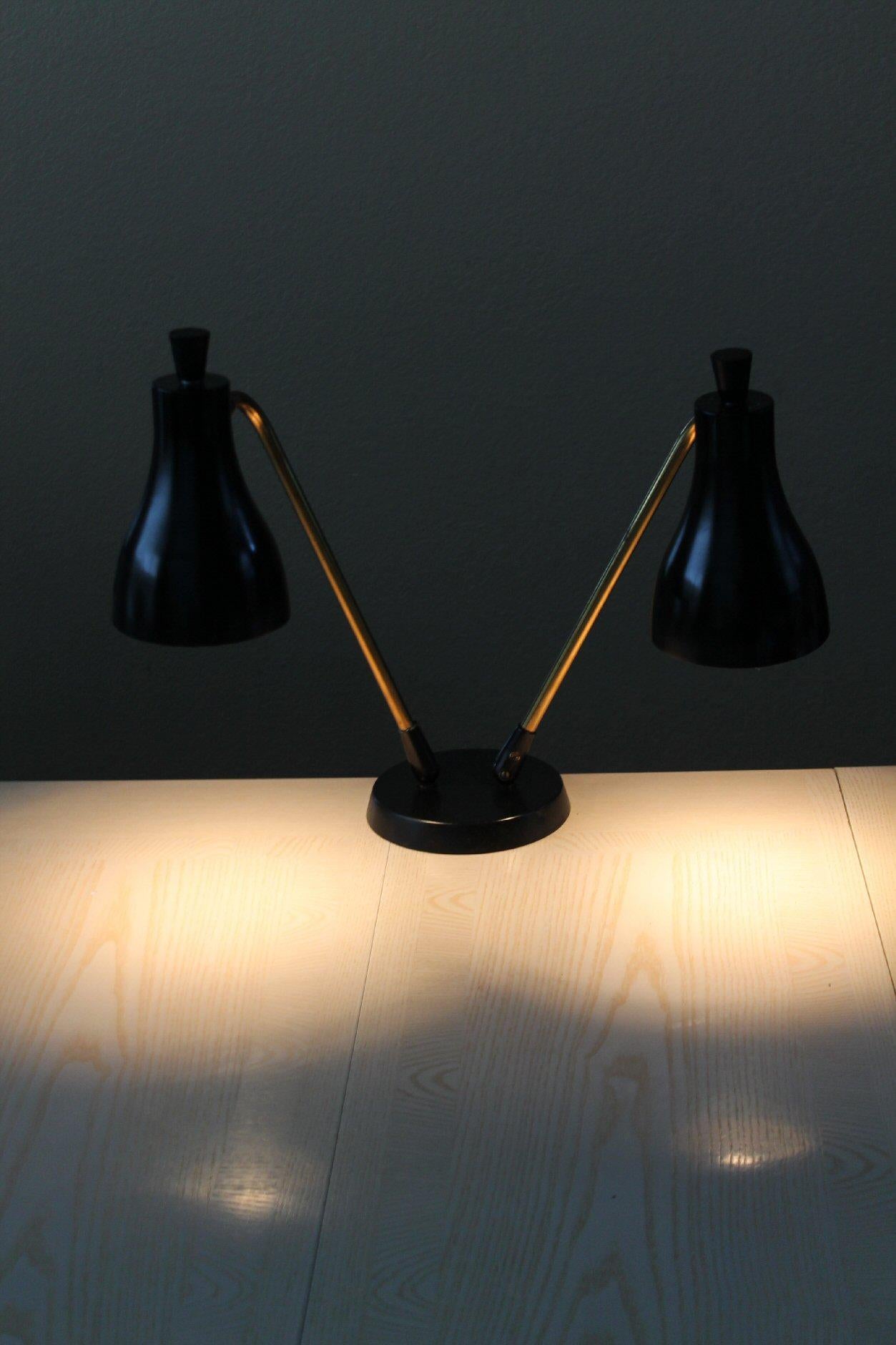 Metal Mid Century Modern Lightolier Lamp Gerald Thurston  1952 Case Study Home For Sale