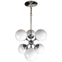 Mid-Century Modern Lightolier Sputnik 6-Light Chrome Chandelier