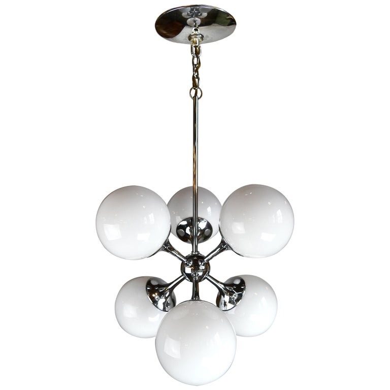 Mid Century Modern Lightolier Sputnik 6 Light Chrome Chandelier For At 1stdibs Mid Century Modern Lightolier Sputnik 6, Sputnik Light Fixture History