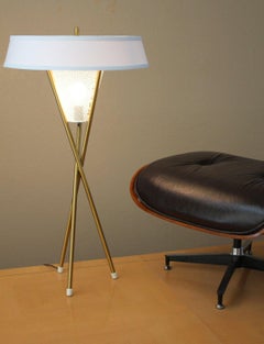 Mid Century Modern Lightolier Tripod Custom Floor Lamp After Gerald Thurston MCM