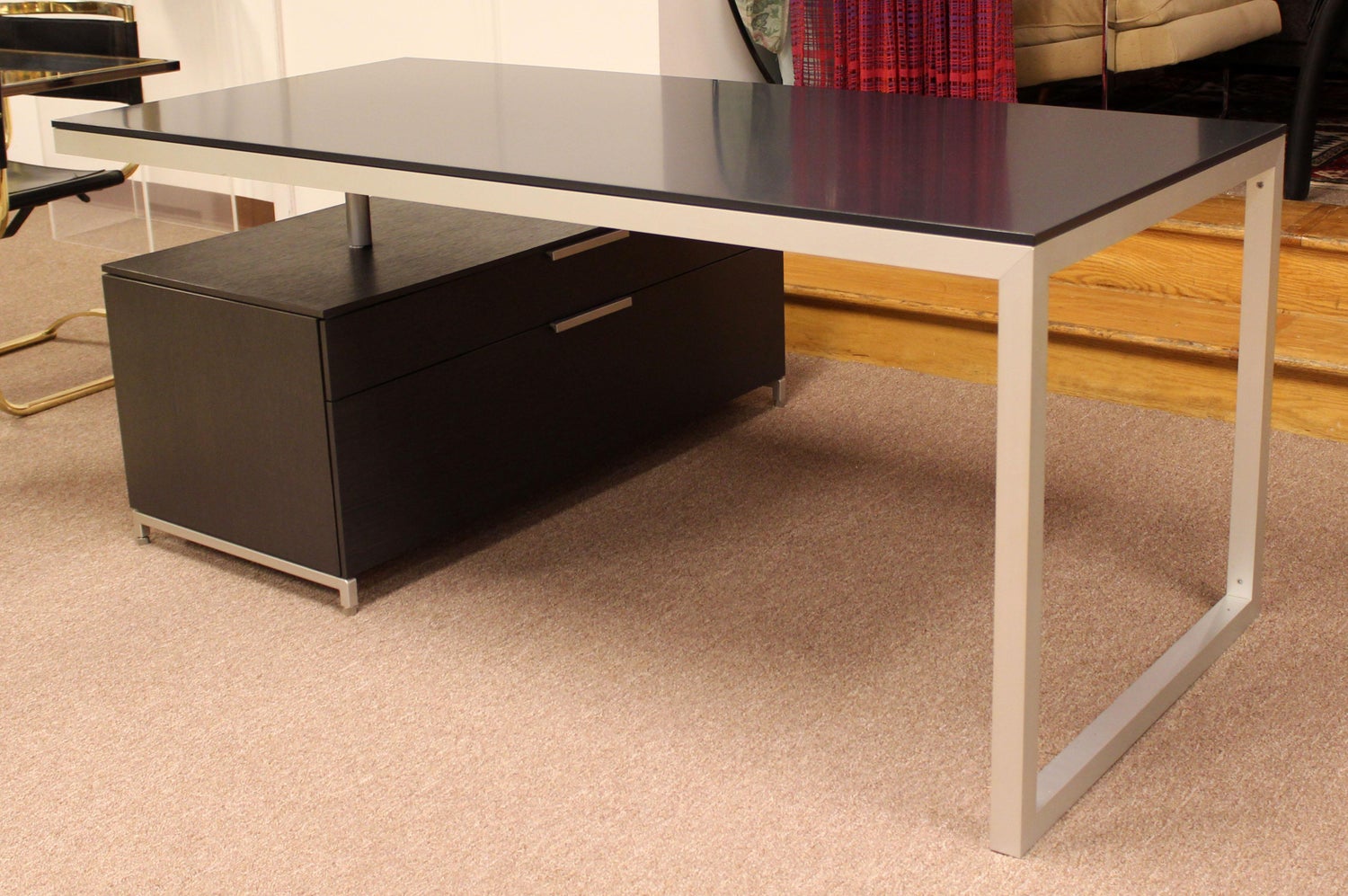 Mid Century Modern Ligne Roset Everywhere Desk W Filing Cabinet