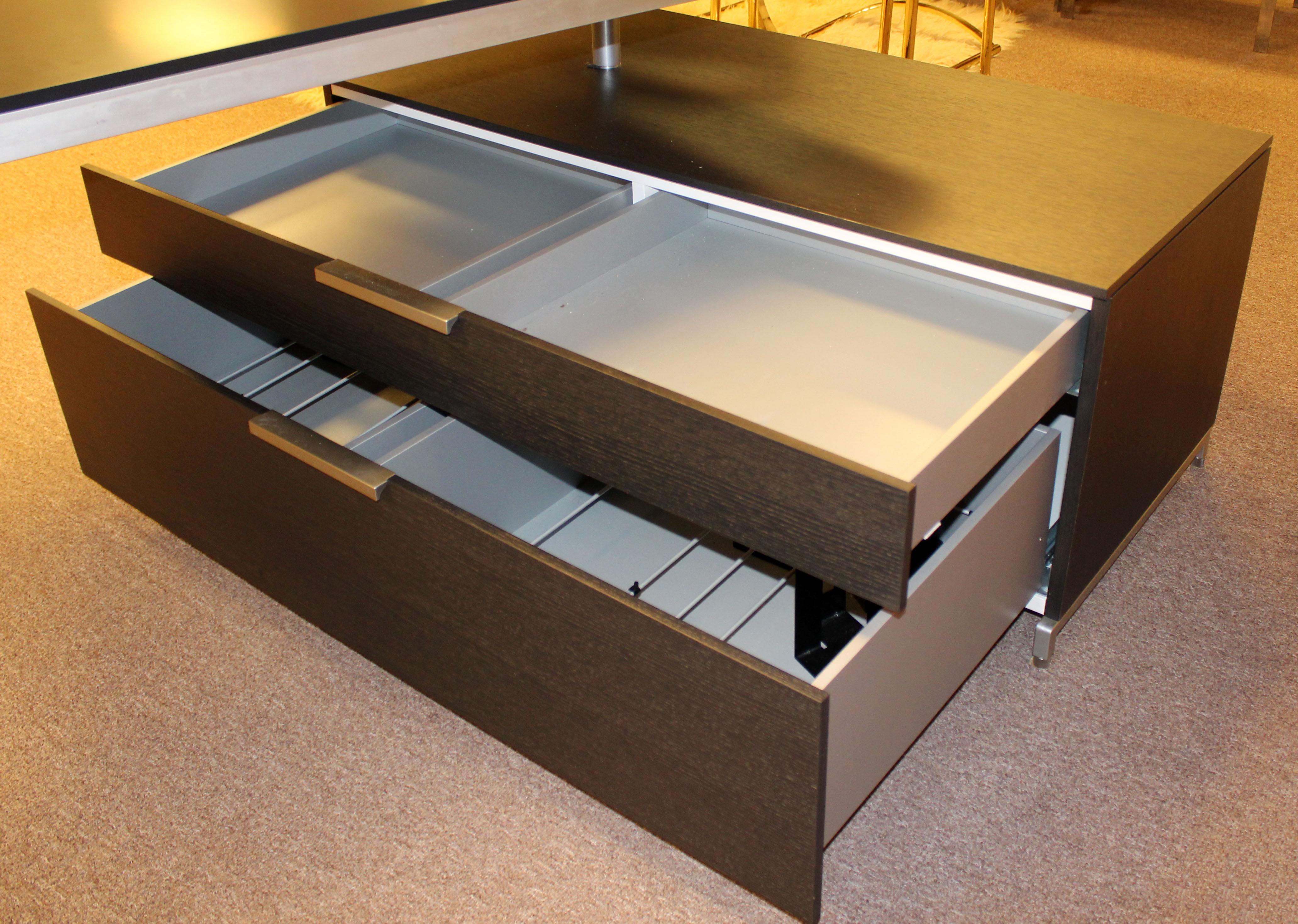 Aluminium Mid-Century Modern Ligne Roset Everywhere Desk W Filing Cabinet Aluminum