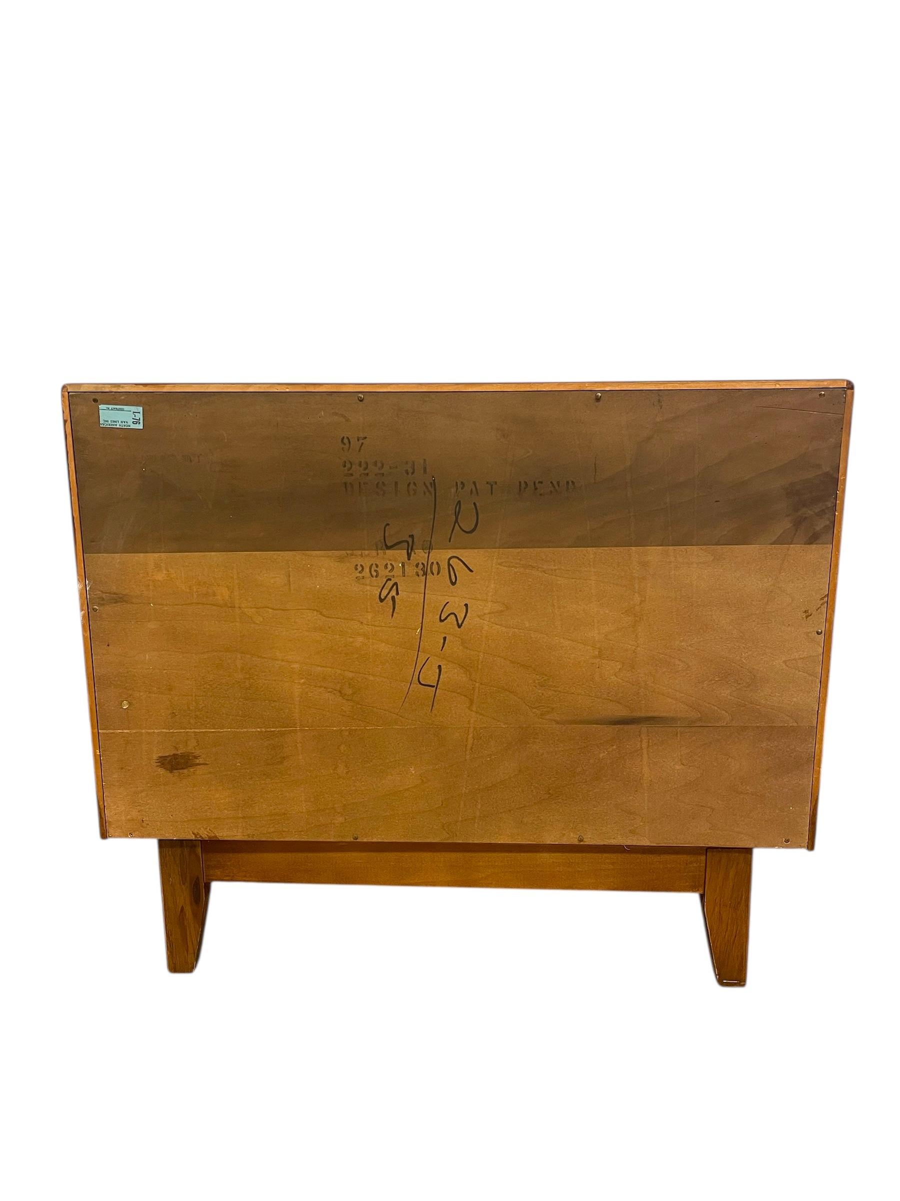 Mid-Century Modern Likely Oak Woven Front Cabinet by Lane Furniture. For Sale 8