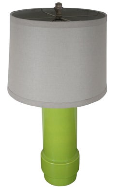 Mid-Century Modern Lime Green Retro Porcelain Table Lamp MCM