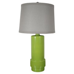 Mid-Century Modern Lime Green Retro Porcelain Table Lamp MCM